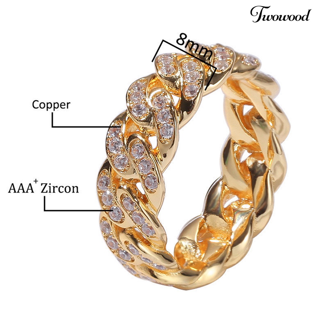 Cincin Model Twisted Bahan Cubic Zirconia Alloy Untuk Hadiah
