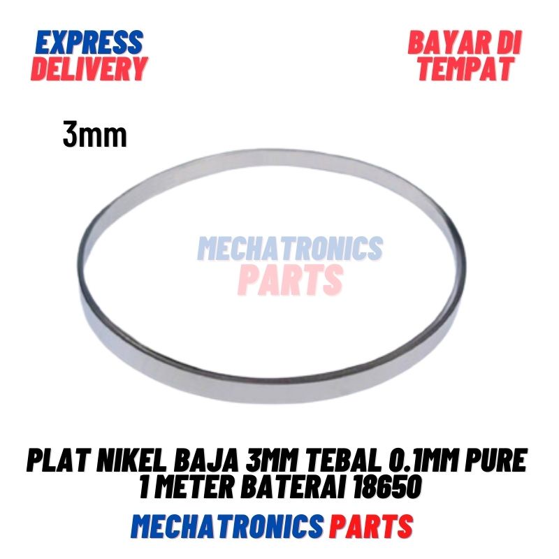 2PCS [DEV-9232] PLAT NIKEL BAJA 3MM PURE 1METER BATERAI 18650