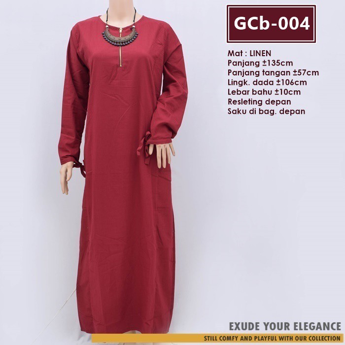 AVI Dress / Gamis polos bahan Balotelli Linen / GCb