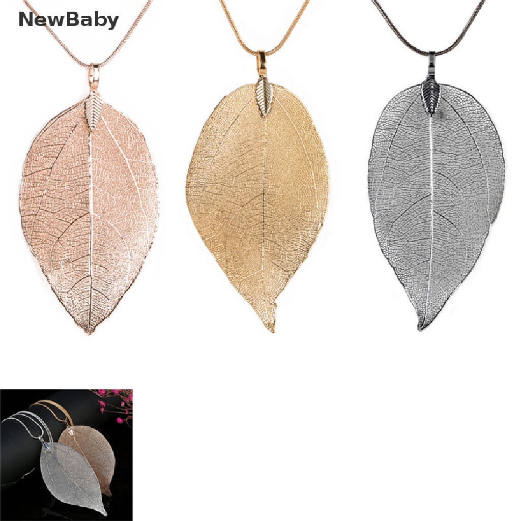 NewBaby Unique Women Fashion Jewelry Simple Leaf Sweater Pendant Long Chain Necklace ID