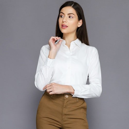 Pakaian Baju Kemeja Kameja Polos Putih Kerja Kantor Wanita Casual Lengan Panjang Terbaru 2022 Outfit Of The Day