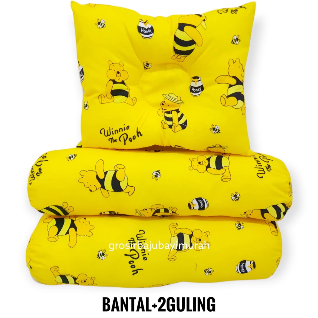 SET bantal guling bayi motif Winnie The Pooh Kuning
