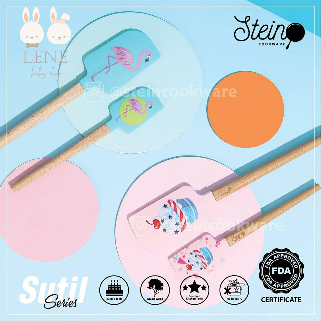 Steincookware Muffin / Flamingo  Baking Set Spatula Adonan Cake or Bread Stein