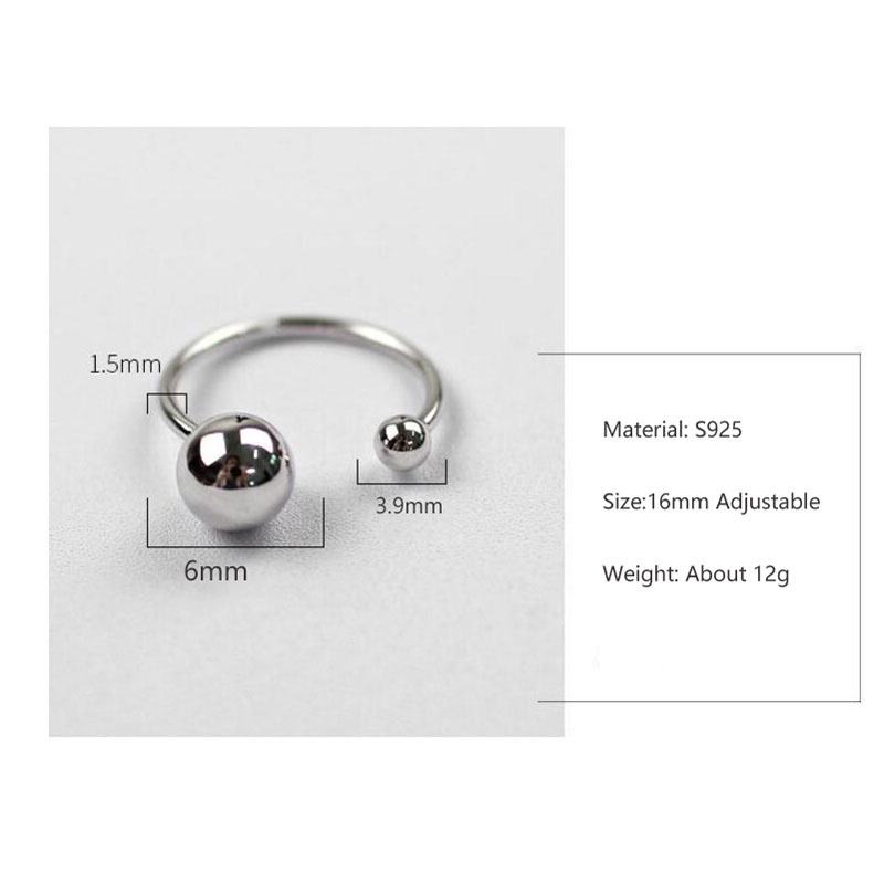 Minimalism Metal Ball Open Rings For Women Girls Fashion Simple Personality Finger Rings Jewelry All Match 2021 New