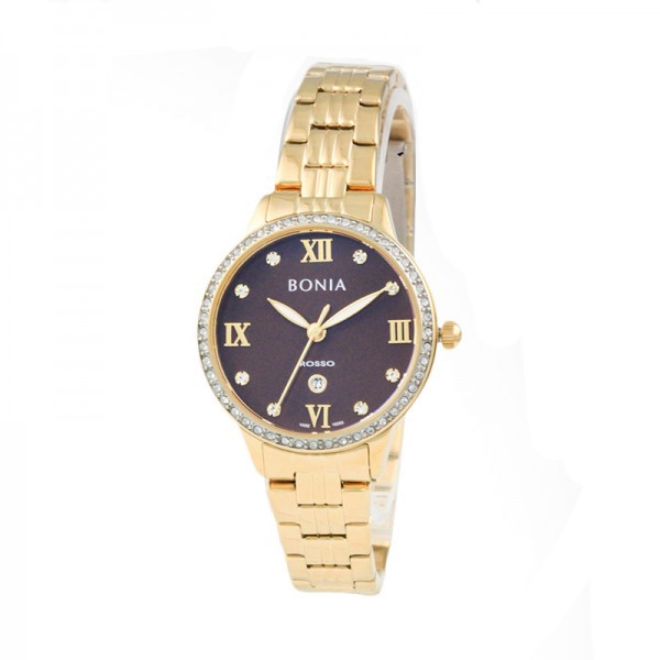 Bonia BNB10283-2243S Jam Tangan Wanita - Gold Brown