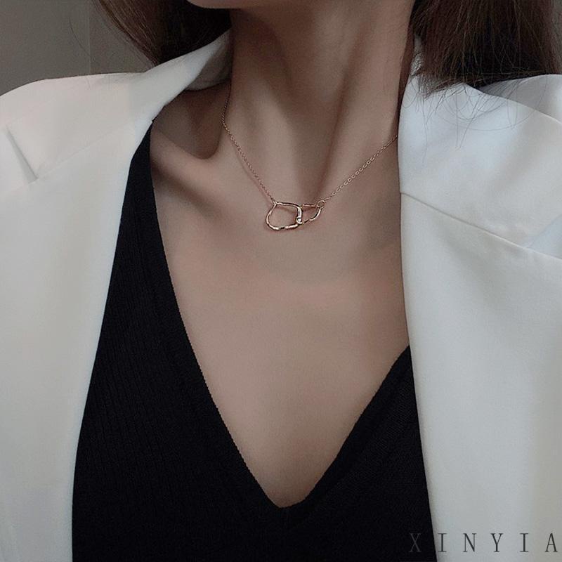 【COD】Kalung Rantai Panjang Bahan Metal Aksen Bintang Berlian Imitasi Warna Silver Gold Untuk Wanita