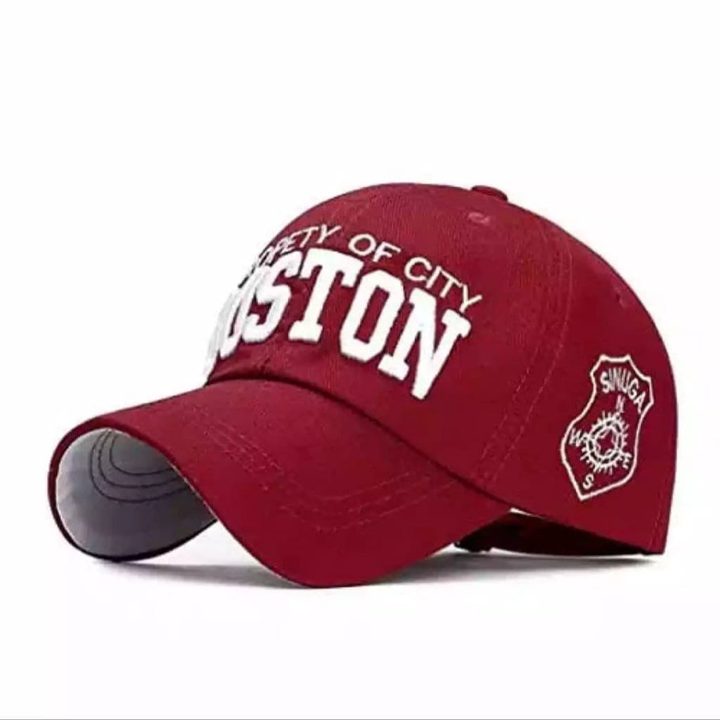 [COD] TOPI BASEBALL CAPS BOSTON DISTRO/ ORIGINAL/ PREMIUM/ TOPI BASEBALL BORDIR COMPUTER