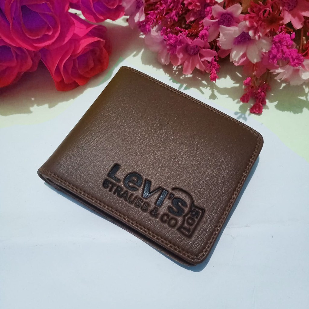 dompet cowok trendi keren 2021 sintetis Levis straus polos pendek fashionable