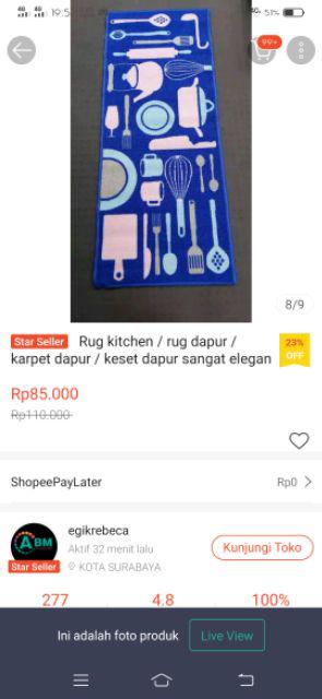 Rug Kitchen / Rug Dapur / Karpet Dapur / Keset Dapur Sangat Elegan Anti Slip