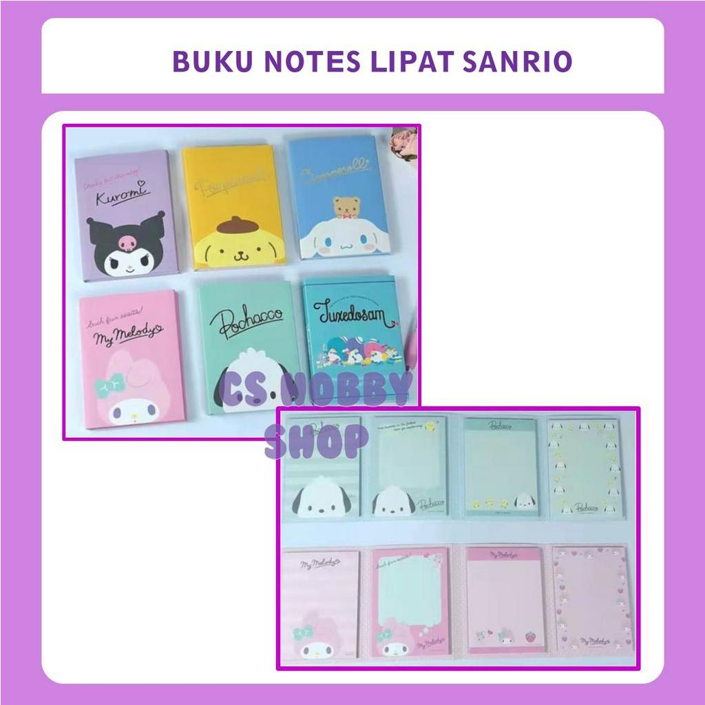 

Buku Notes Lipat Sanrio Cinnamoroll My Melody Kuromi