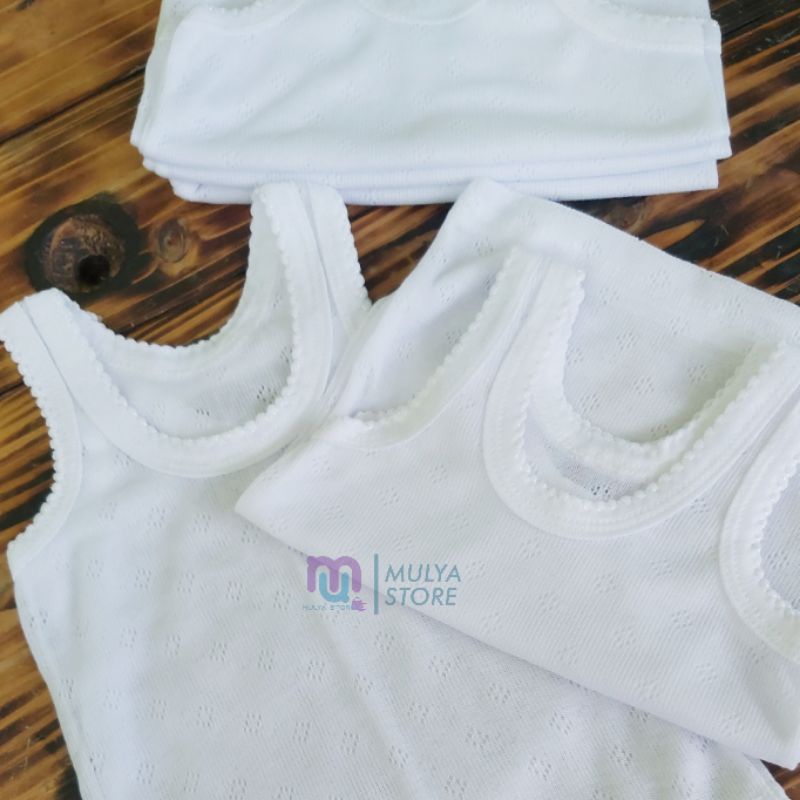 12 Pcs Kaos Dalam Singlet Anak Putih Motif Diana Lusinan Murah