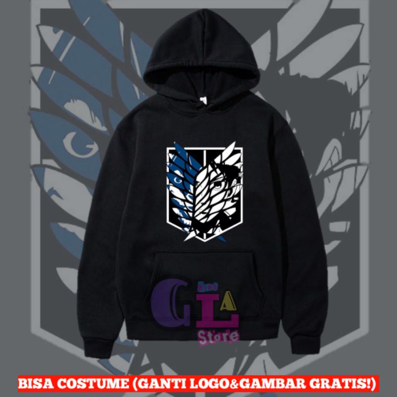 JAKET HOODIE ANAK | ANIME ATTACK ON TITAN LOGO LEVI