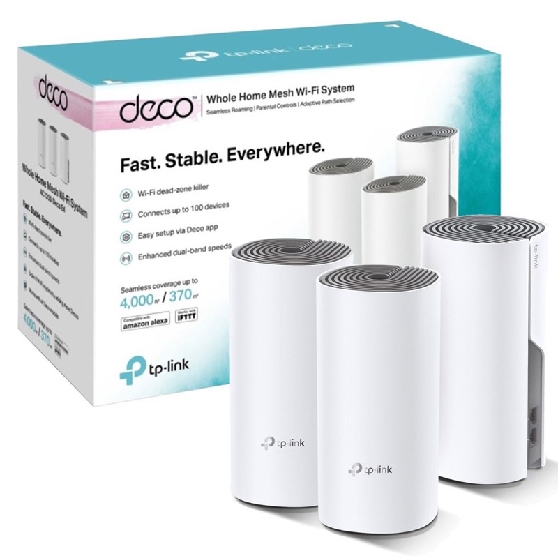 TPLink Deco E4 [3 Pack] Whole Mesh Wifi System - TP-Link Deco E4 AC120