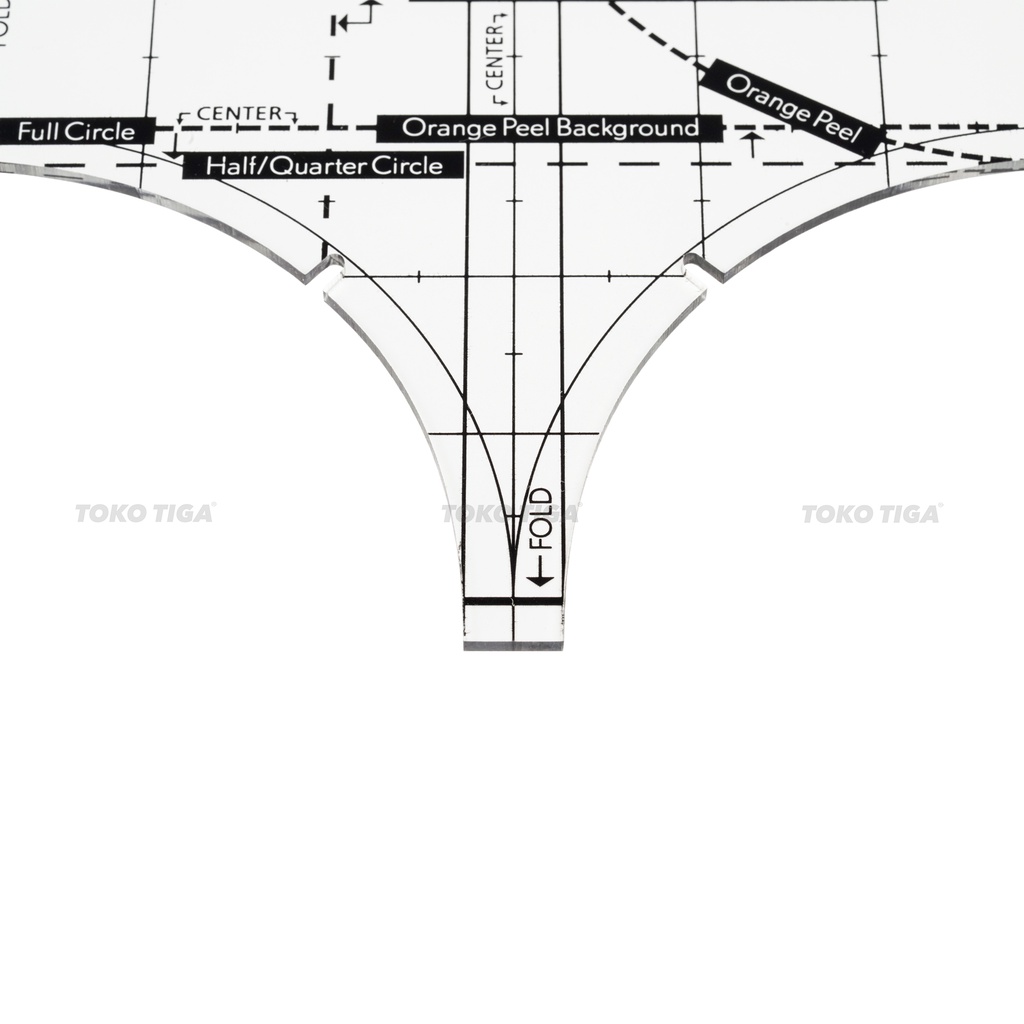 Penggaris Quilting / Quilt Ruler Half Circle / Orange Peel (QR-102)