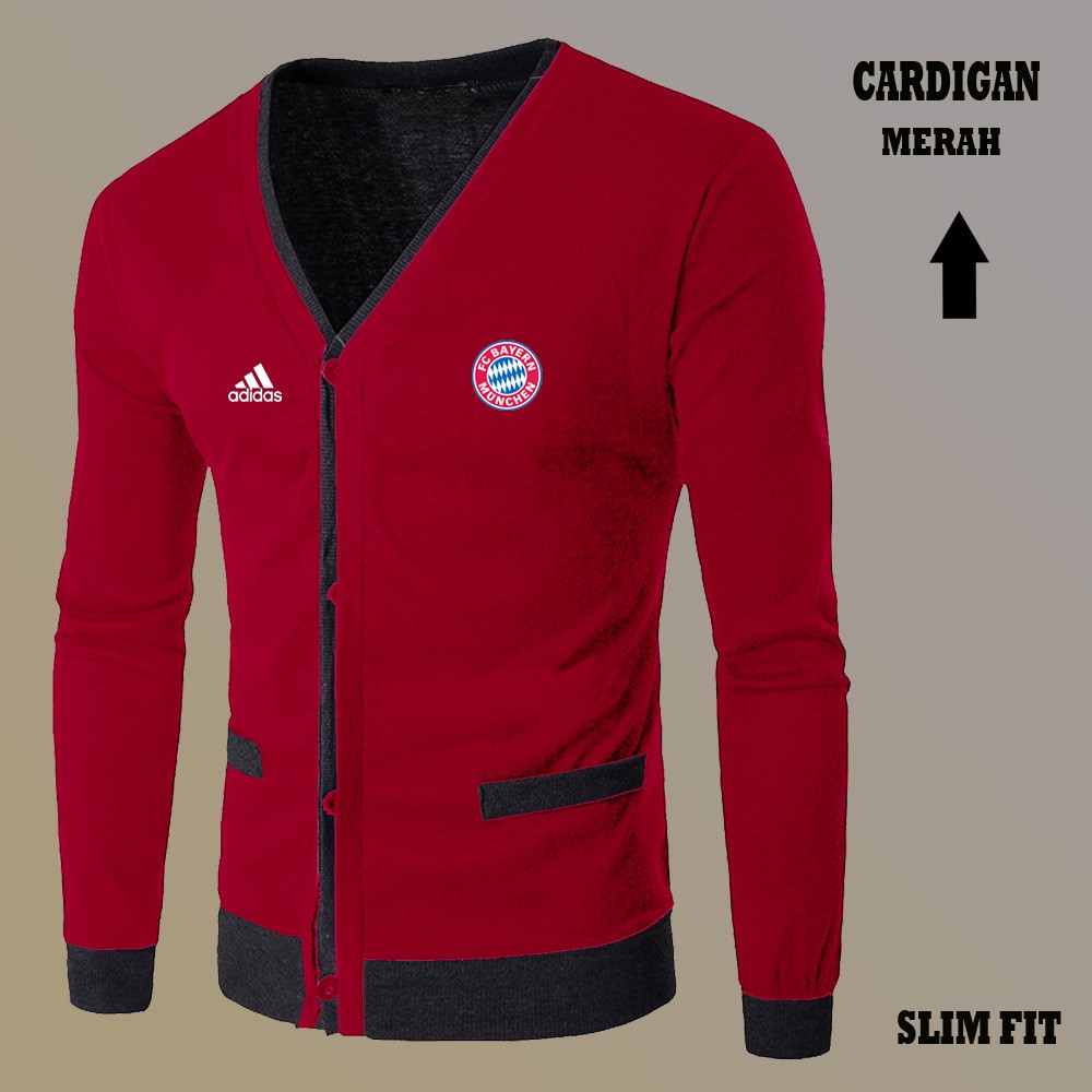 Cardigan V pria - Sweater Cardigan Rajut - Cardigan distro Bayern Munchen - tebal & lembut
