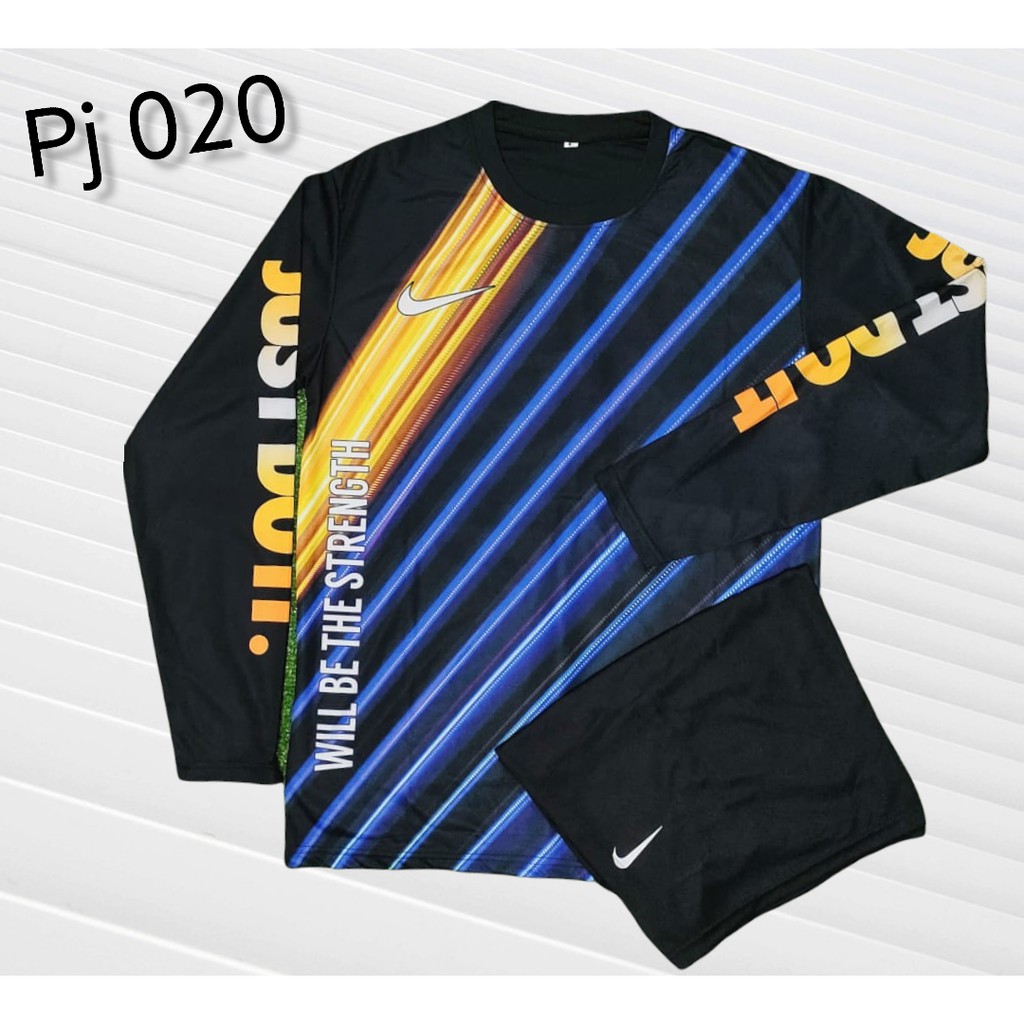 KAOS& STELAN BAJU OLAHRAGA LENGAN PANJANG PRIA & WANITASIZE M L XL/BAJU RUNNING PRINTING/KAOS TRAINI