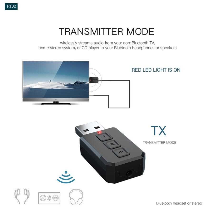 USB Bluetooth 5.0 Transmitter Receiver Audio Adapter