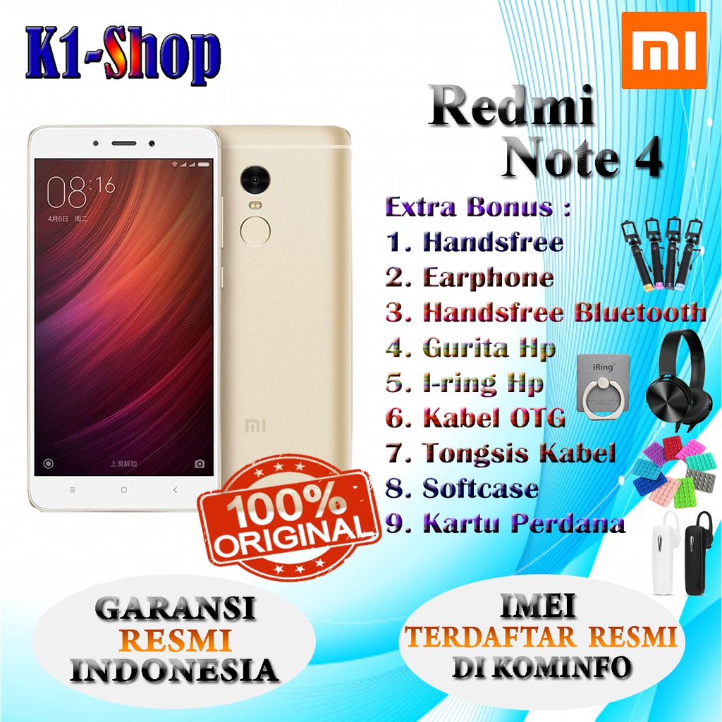 HP XIAOMI REDMI NOTE4 RAM 4/64 GB GARANSI RESMI XIAOMI INDONESIA
