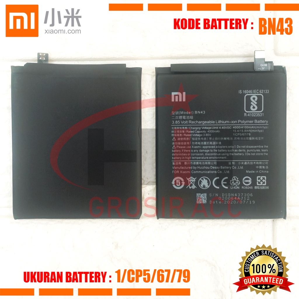 Baterai Battery Xiaomi Redmi Note 4 / BN43 / Redmi Note 4x