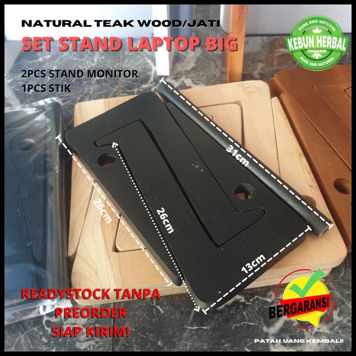 Meja Laptop Meja Stand Laptop Kayu Besar Knockdown Kayu Jati Teakwood