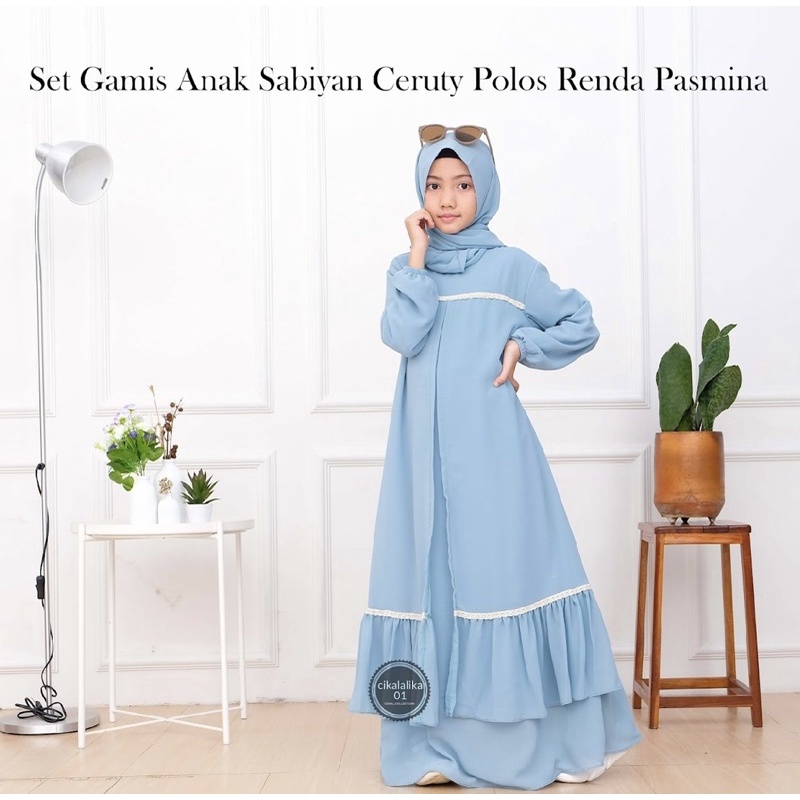 SET gamis anak renda SABYAAN ceruty armany