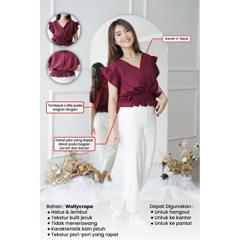 Tank Top Tanktop Ruffle Kerut - Ruffle Crop Top - Ruffle Blouse - Ruffle Crop Outer - Ruffle Tanktop