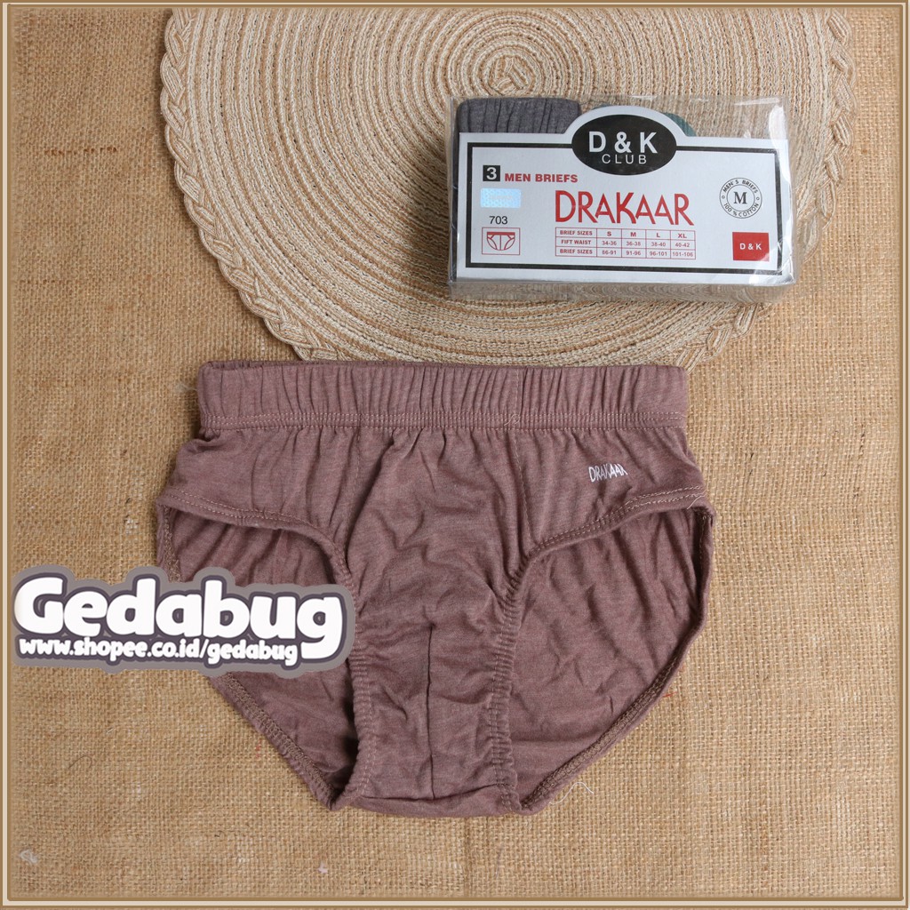 3 Pcs - Celana dalam pria DRAKAAR Mika | CD D&amp;K | Celana Pria dewasa Karet Kerut | Gedabug