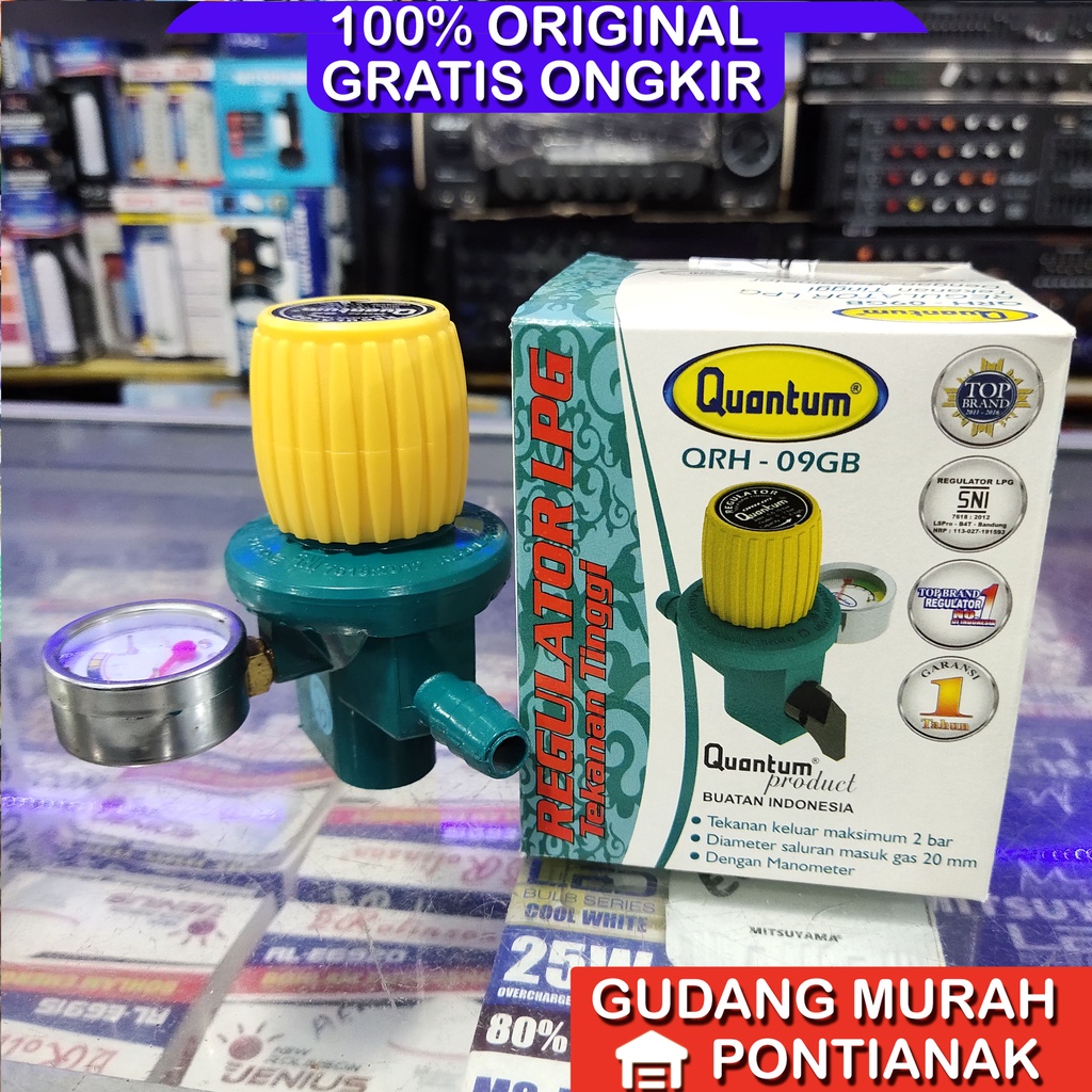 Regulator Quantum Tekenan Tinggi Meteran QRH-09GB untuk kompor komersial semprot Gas Api las