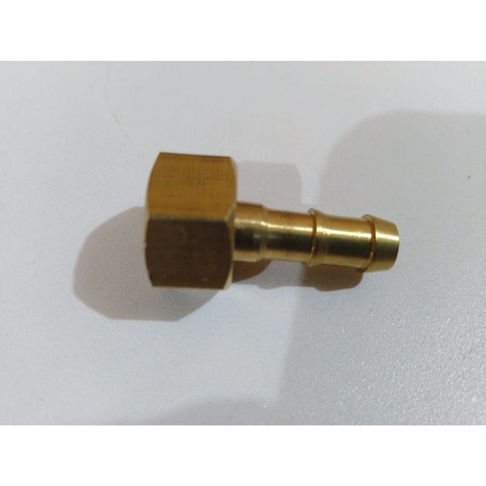 Nepel Nipple Female Kuningan Mur Lepas Drat 1/4 Selang Kecil 5/16