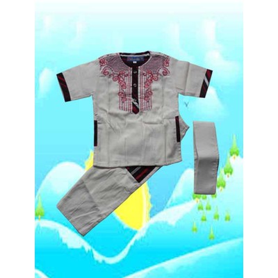 Baju Muslim Anak Laki-Laki Lpd Bulkud Tanpa Kerah Merah