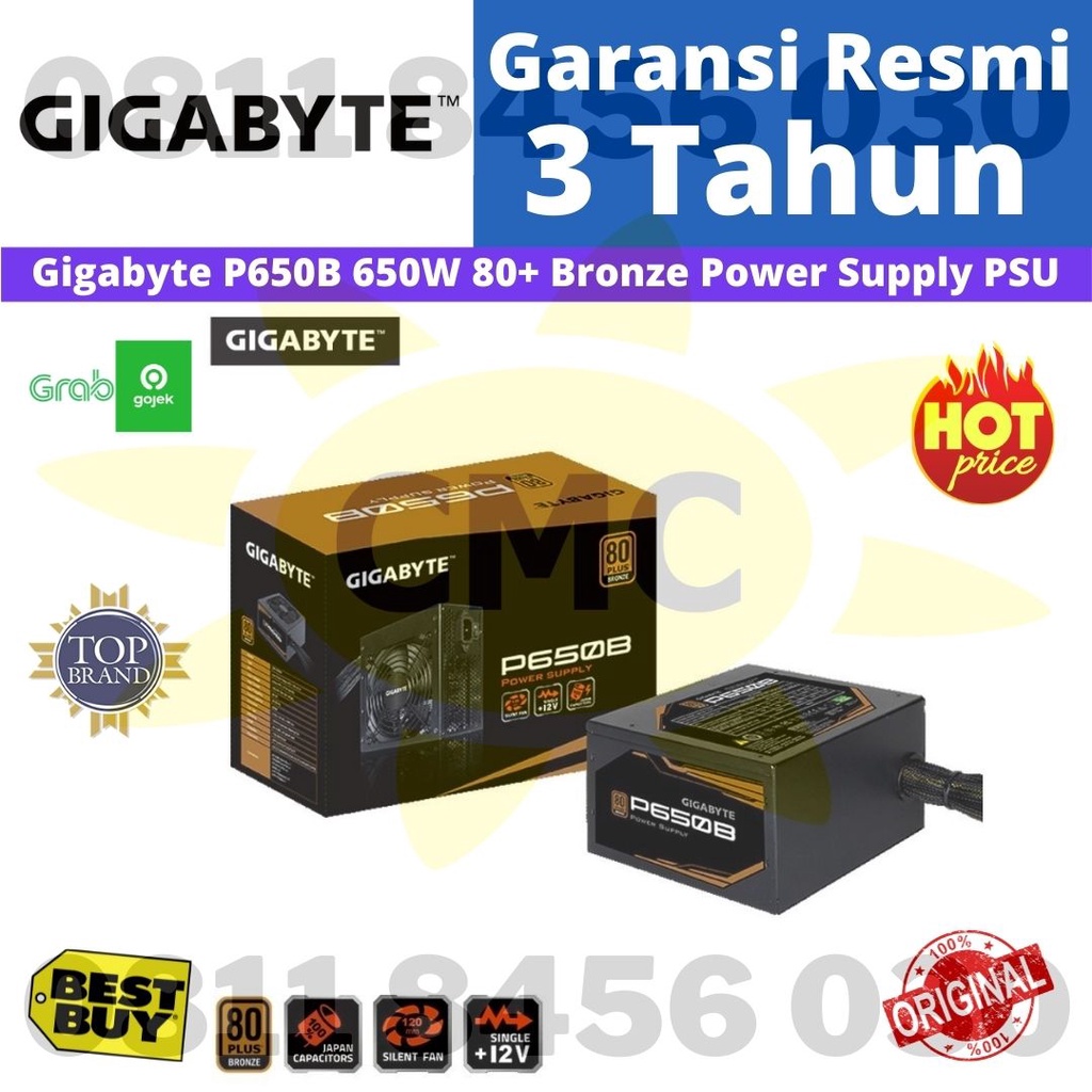 Gigabyte P650B 650W 80+ Bronze Power Supply PSU