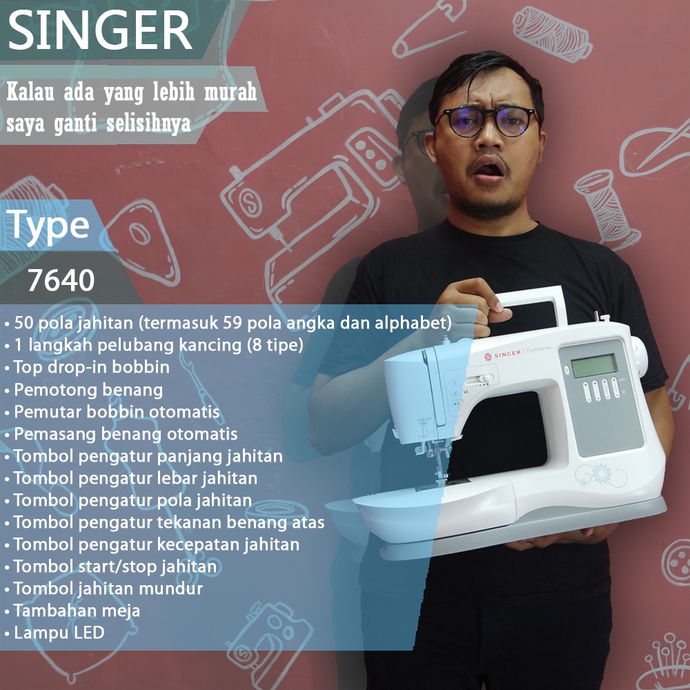 Mesin Jahit Digital Portable SINGER 7640