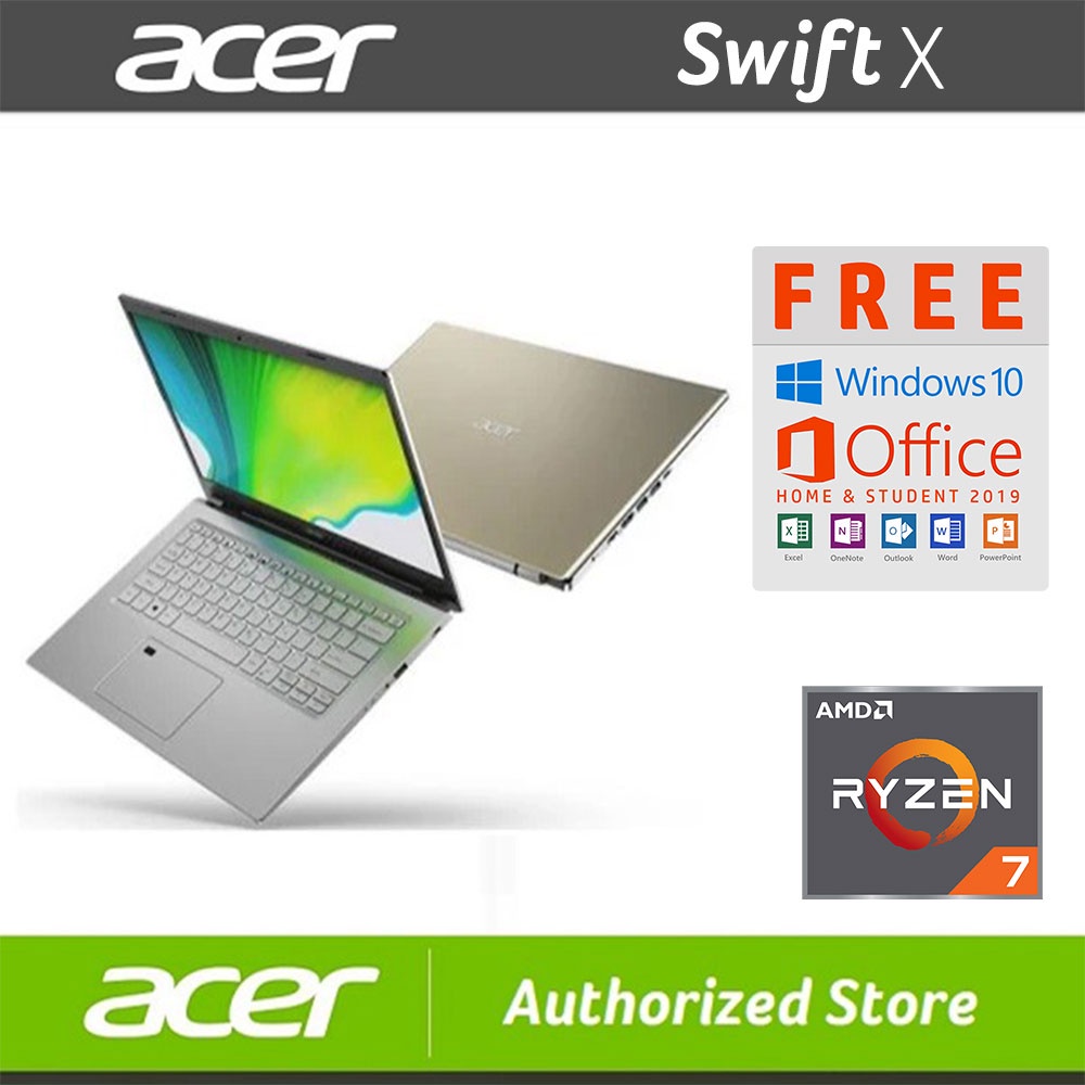 ACER SWIFT X SFX14 RYZEN 7 5800 16GB 512SSD RTX3050TI 4GB W11+OHS 14"