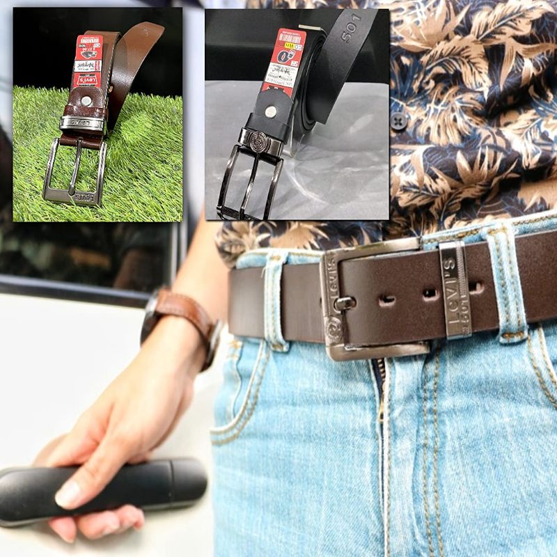 LANASYA ikat pinggang pria kulit asli/ sabuk Levis/gesper kulit original
