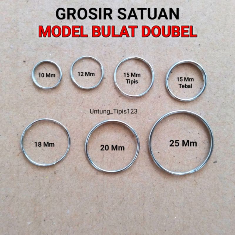 Ring Ganci bulat Ring Nikel gantungan kunci double Satuan Ring Nikel grosir