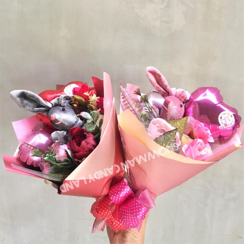 

ARTIFICIAL FLOWER & BOUQIET BUNNY / BUNGA ARTIFICIAL BOUQUET / HADIAH ULANG TAHUN CANTIK / HADIAH BUNGA