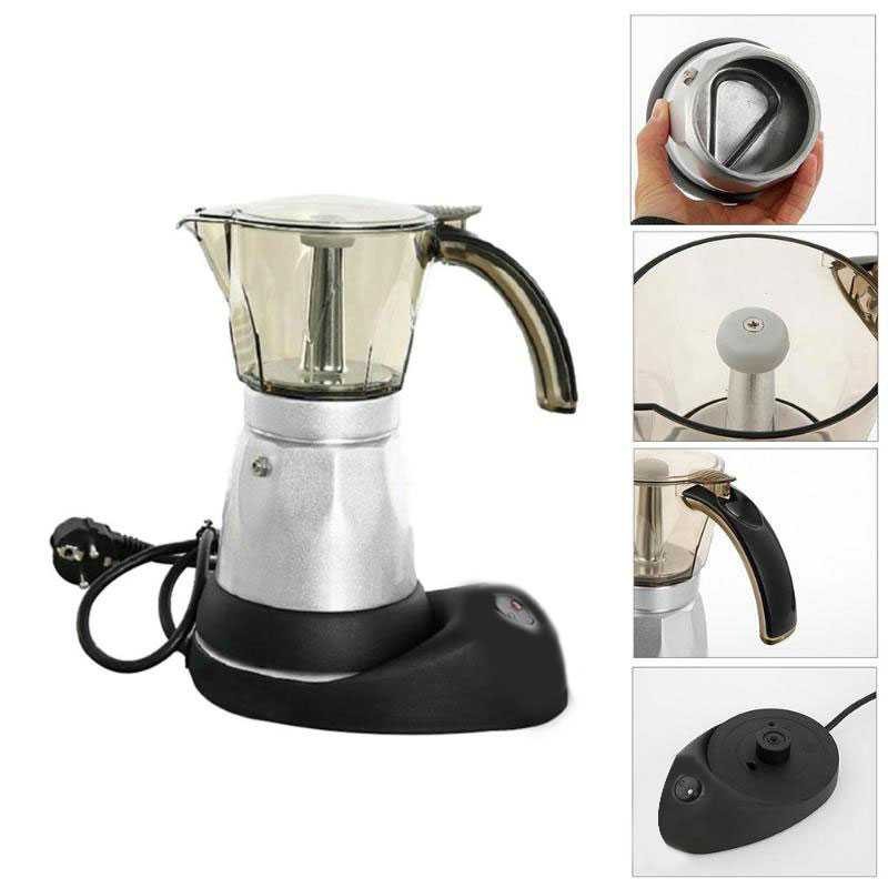 Bergaransi ! Alloet Espresso Coffee Maker Moka Pot Teko 480W 150ml 3 Cups - MX002