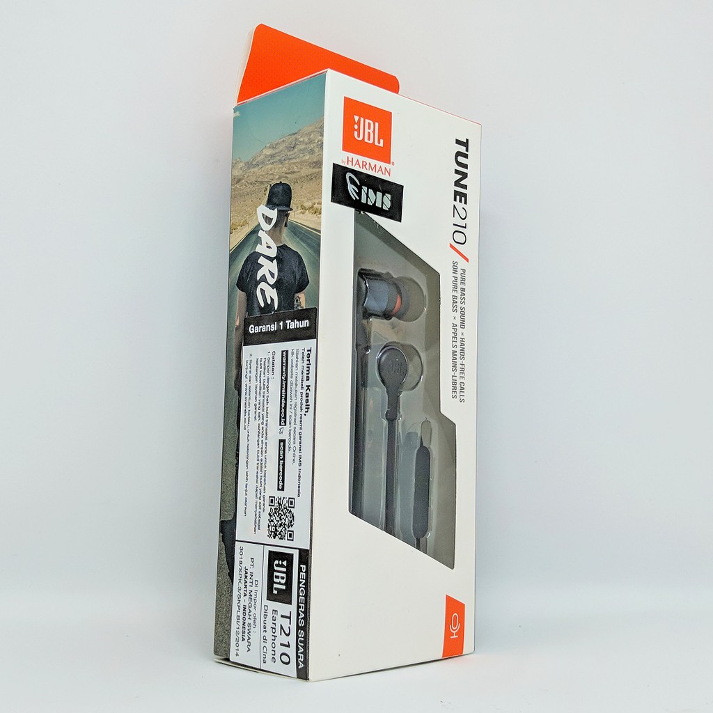 Headset JBL In Ear T210 Earphone / Headphone + Microphone Original