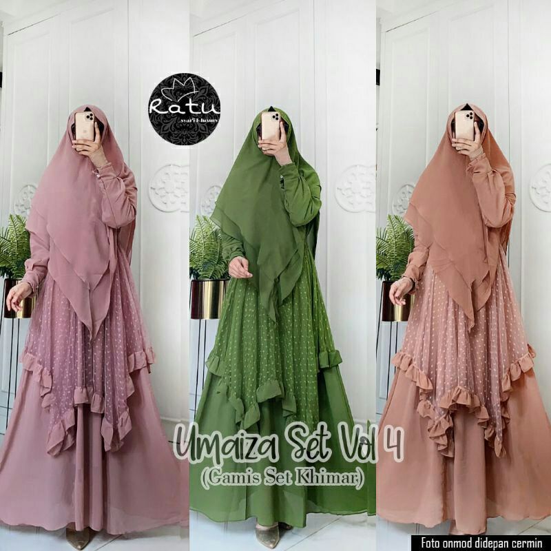 GAMIS SYARI UMAIZA SET VOL 4 BY RATU GAMIS SET KHIMAR CERUTY