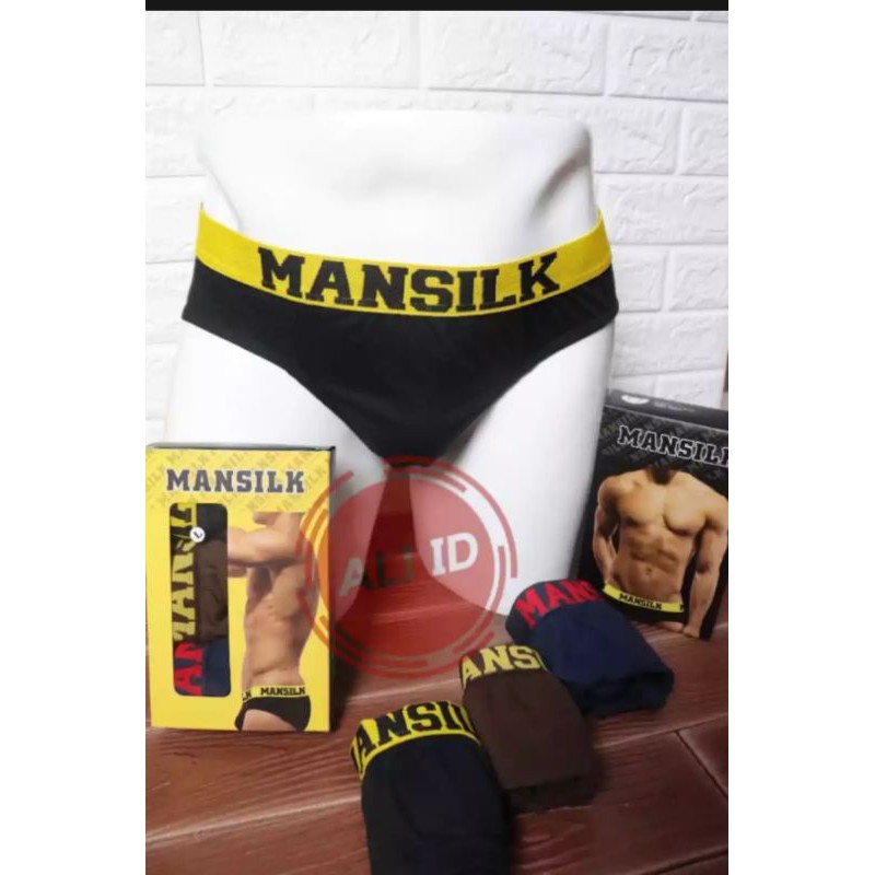 CELANA DALAM PRIA MANSILK PREMIUM, SEKOTAK ISI 3 PCS