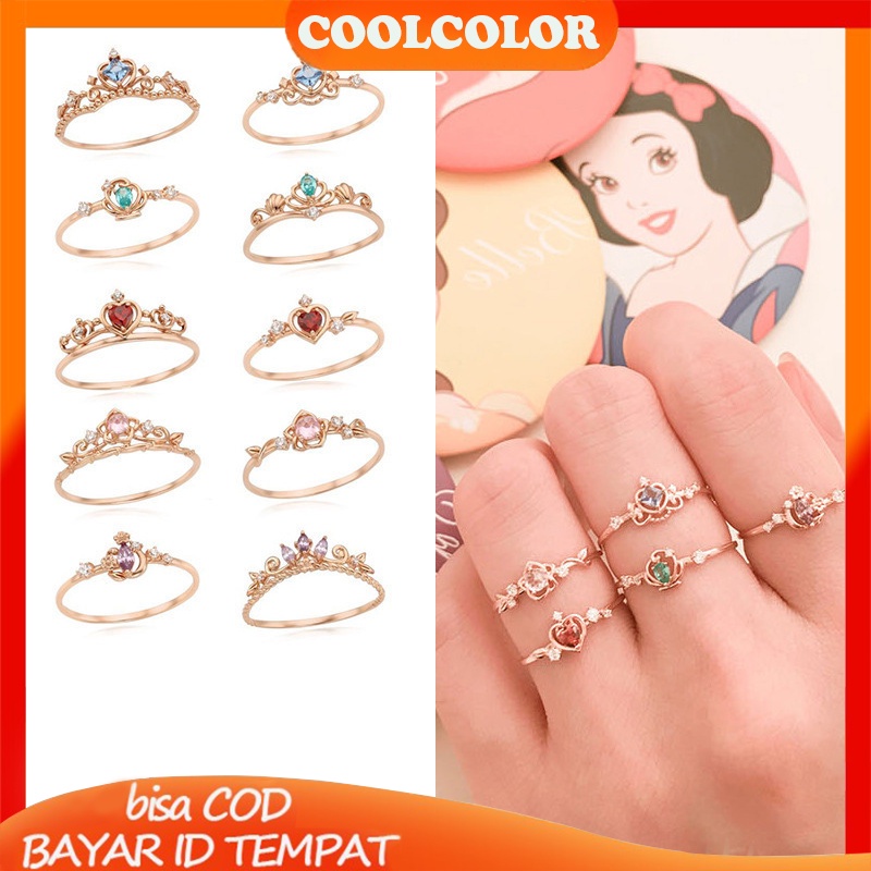 【Ready stock】❤️Disney Style Cincin Princess Ring 925 Perak Korea Disesuaikan Hadiah Lloyd Luxurious Jewellery Cincin Lucu Fashion Murah COD