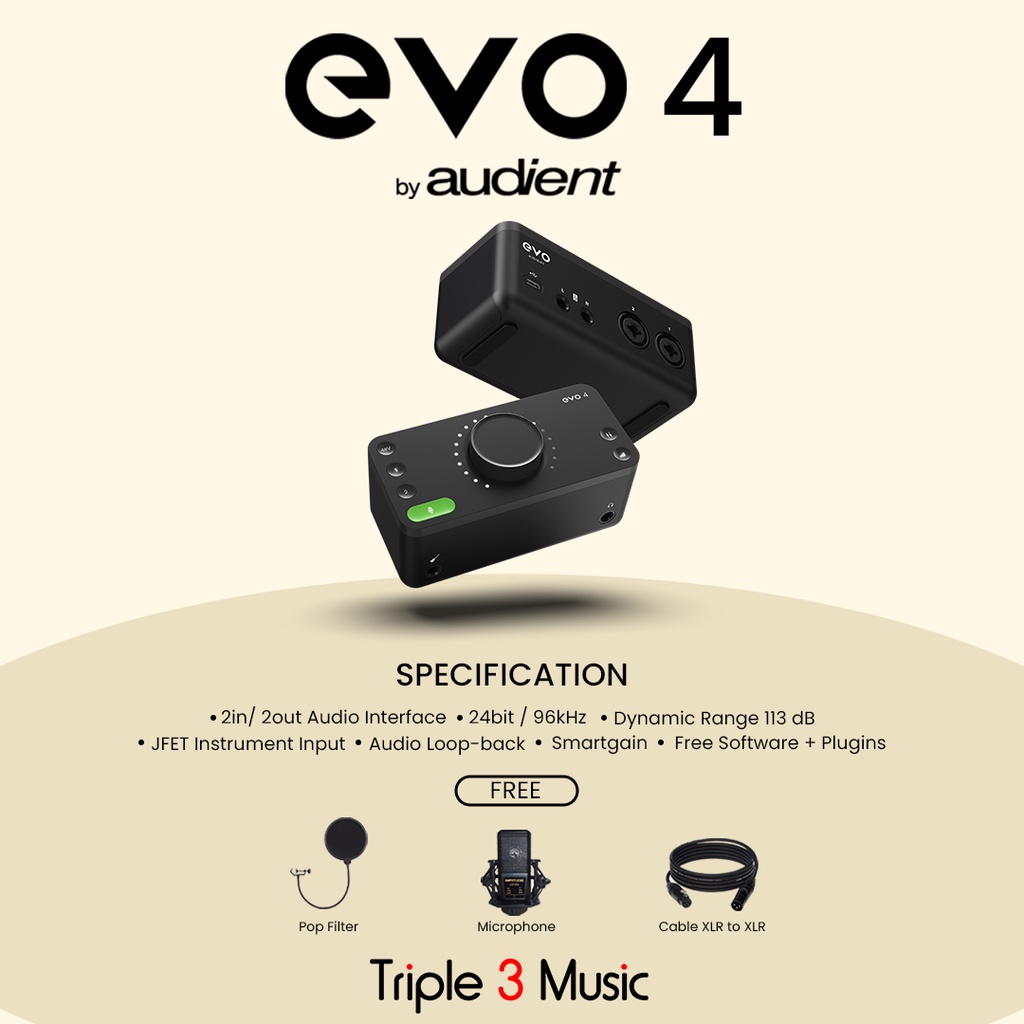 AUDIENT EVO4 EVO 4 Soundcard Recording PAKET recording with Free Bonus