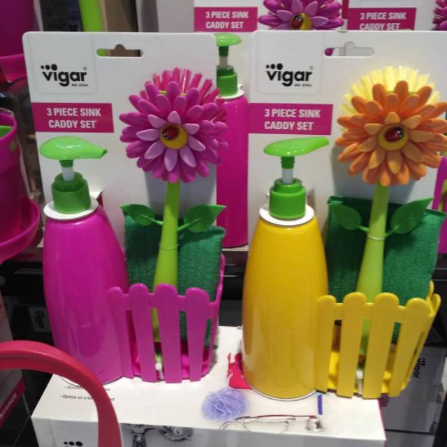 NZK_VIGAR 3pcs SET SINK CADDY SET / DISPENSER SABUN BUNGA