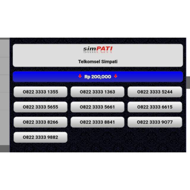 NOMOR CANTIK SIMPATI 0822 3333 XXXX