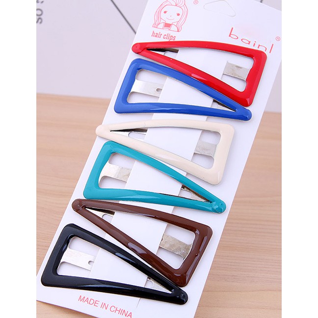 LRC Jepit Rambut Fashion Color Drip Oil Triangle Hair Clip A57937