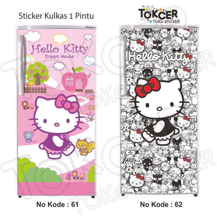 Sticker Kulkas 1 Pintu dan 2 Pintu HELLO KITTY