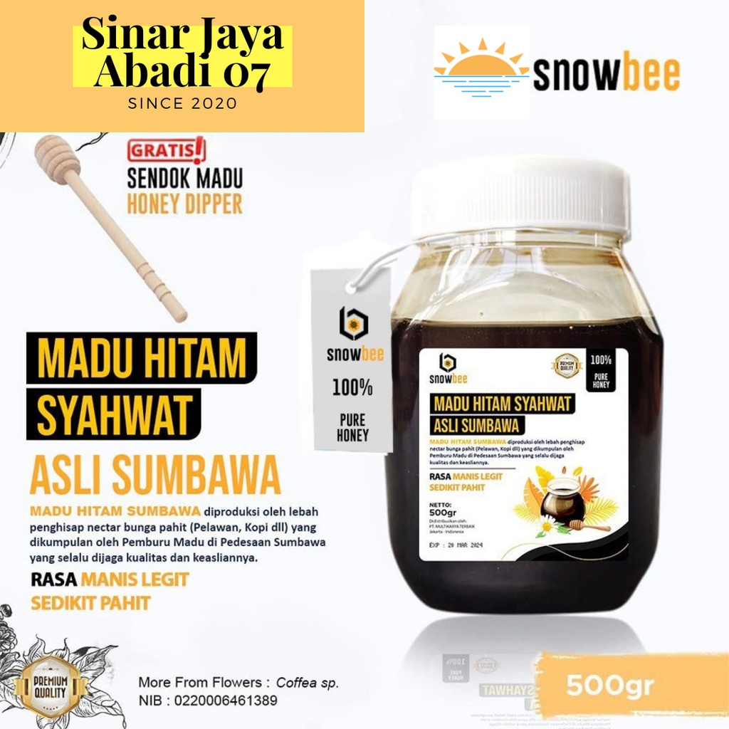 

Madu Hitam Syahwat Asli Sumbawa Snowbee 1kg Free Sendok Madu