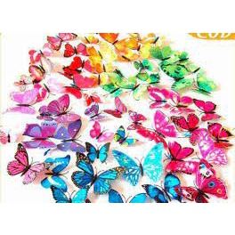 BIMBIM Stiker Dinding 3D Motif Kupu - Kupu / Wall Sticker 12pcs Butterfly