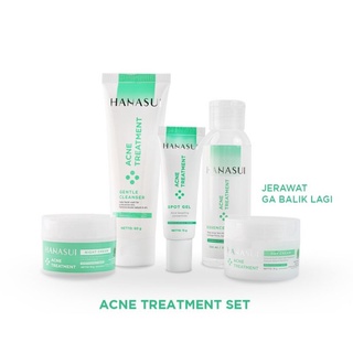 Jual HANASUI ACNE TREATMENT SERIES PAKET LENGKAP 5 ITEM GRATIS POUCH