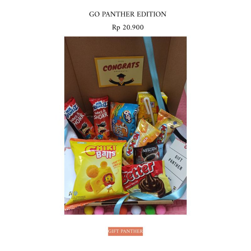 

GO PANTHER SNACK BOX CUSTOM KADO ULANG TAHUN